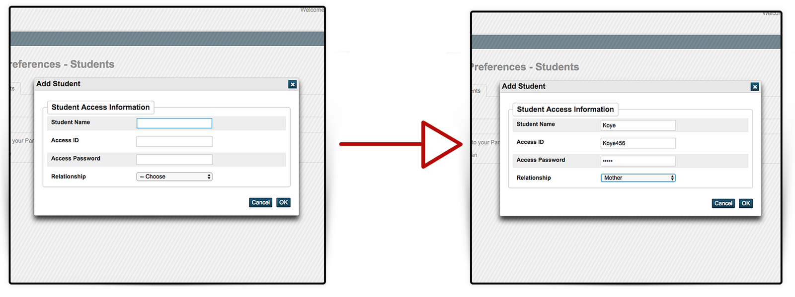 Student Access Info Screen Pic